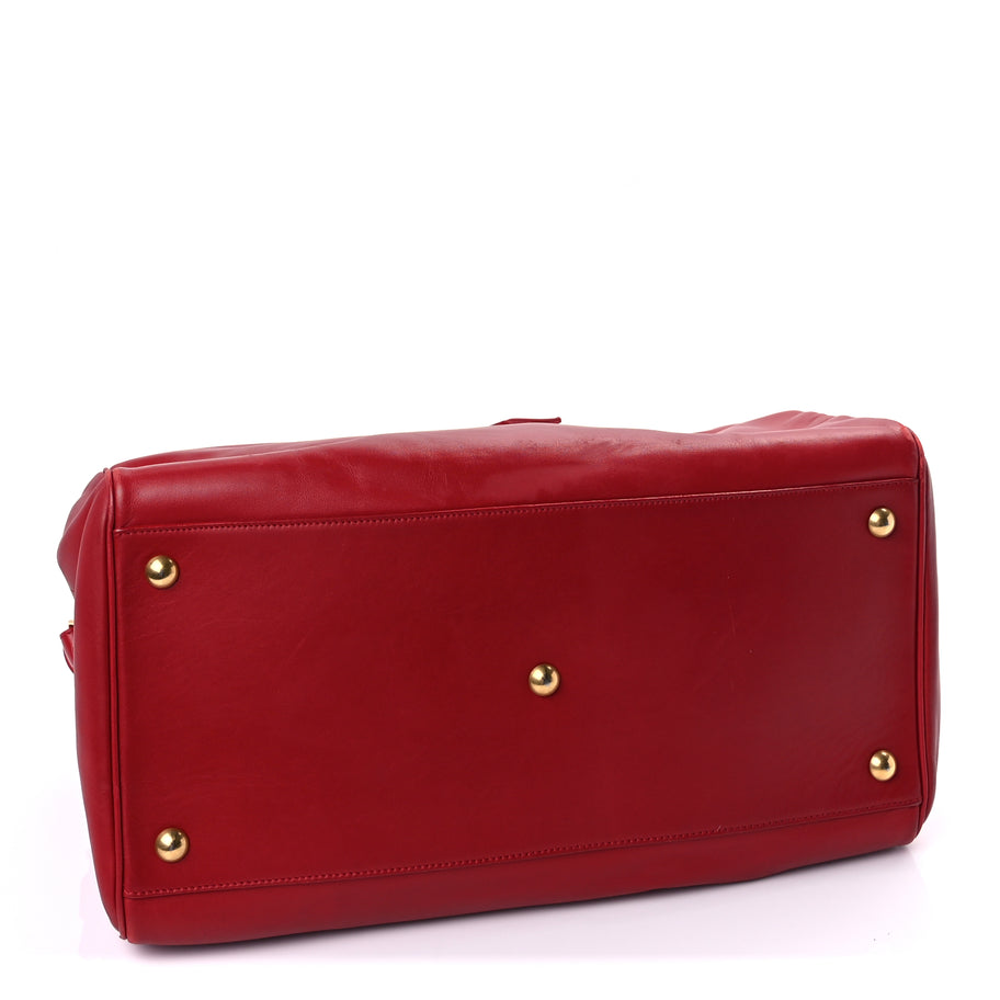 Saint Laurent Calfskin Classic Duffle 12 Bag Red Image 3
