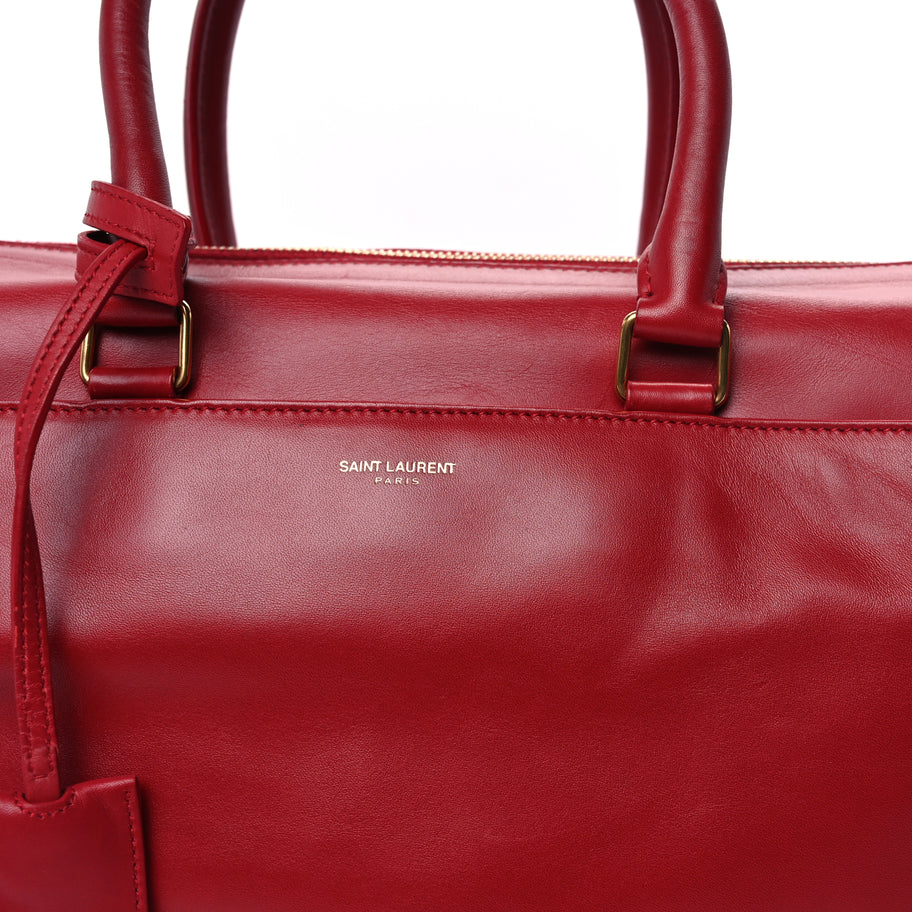 Saint Laurent Calfskin Classic Duffle 12 Bag Red Image 6