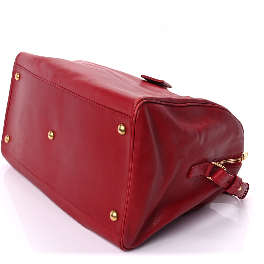 Saint Laurent Calfskin Classic Duffle 12 Bag Red Image 8