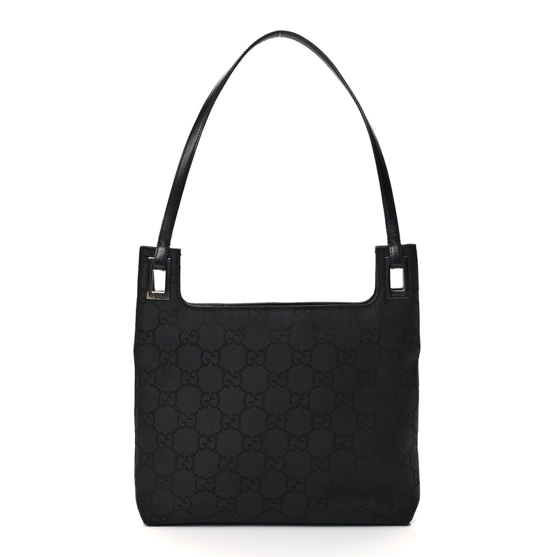  Gucci Nylon Monogram Shoulder Bag Black