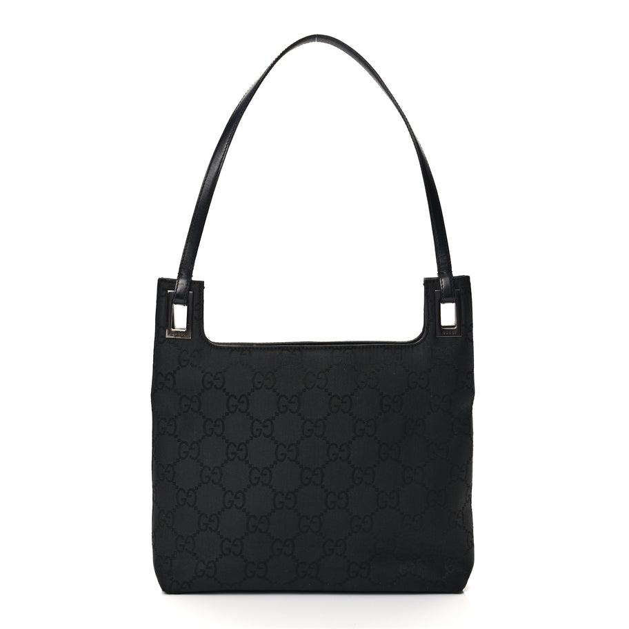 Gucci Nylon Monogram Shoulder Bag Black Image 1
