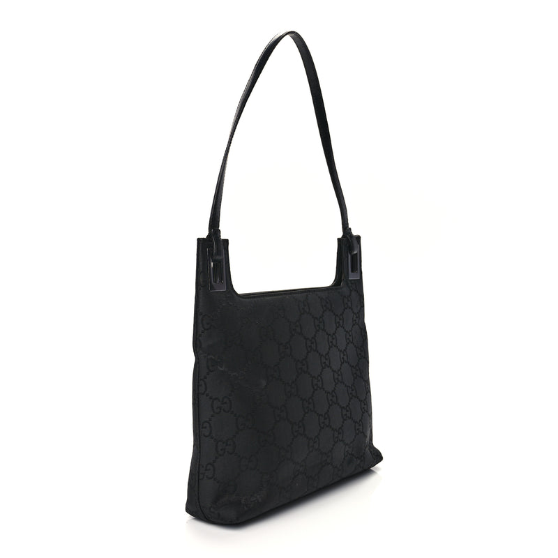  Gucci Nylon Monogram Shoulder Bag Black