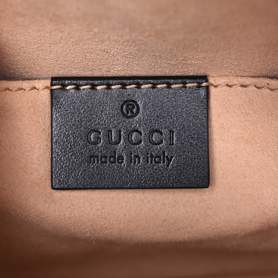 Gucci Calfskin Matelasse Mini GG Marmont Chain Shoulder Bag  Black Image 5