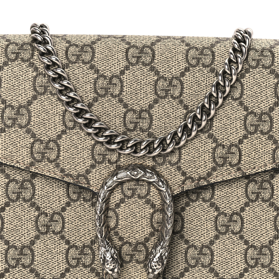 Gucci GG Supreme Monogram Mini Dionysus Chain Wallet Beige Taupe Image 6