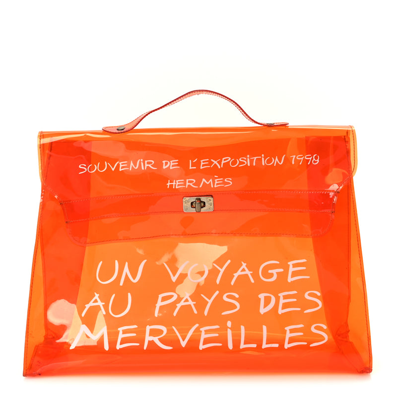  Hermes Vinyl Souvenir De L'Exposition Kelly  Orange
