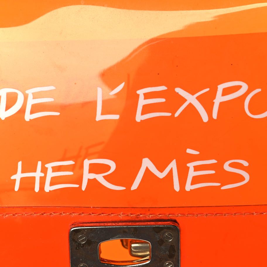 Hermes Vinyl Souvenir De L'Exposition Kelly  Orange Image 5