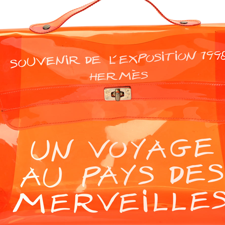 Hermes Vinyl Souvenir De L'Exposition Kelly  Orange Image 6