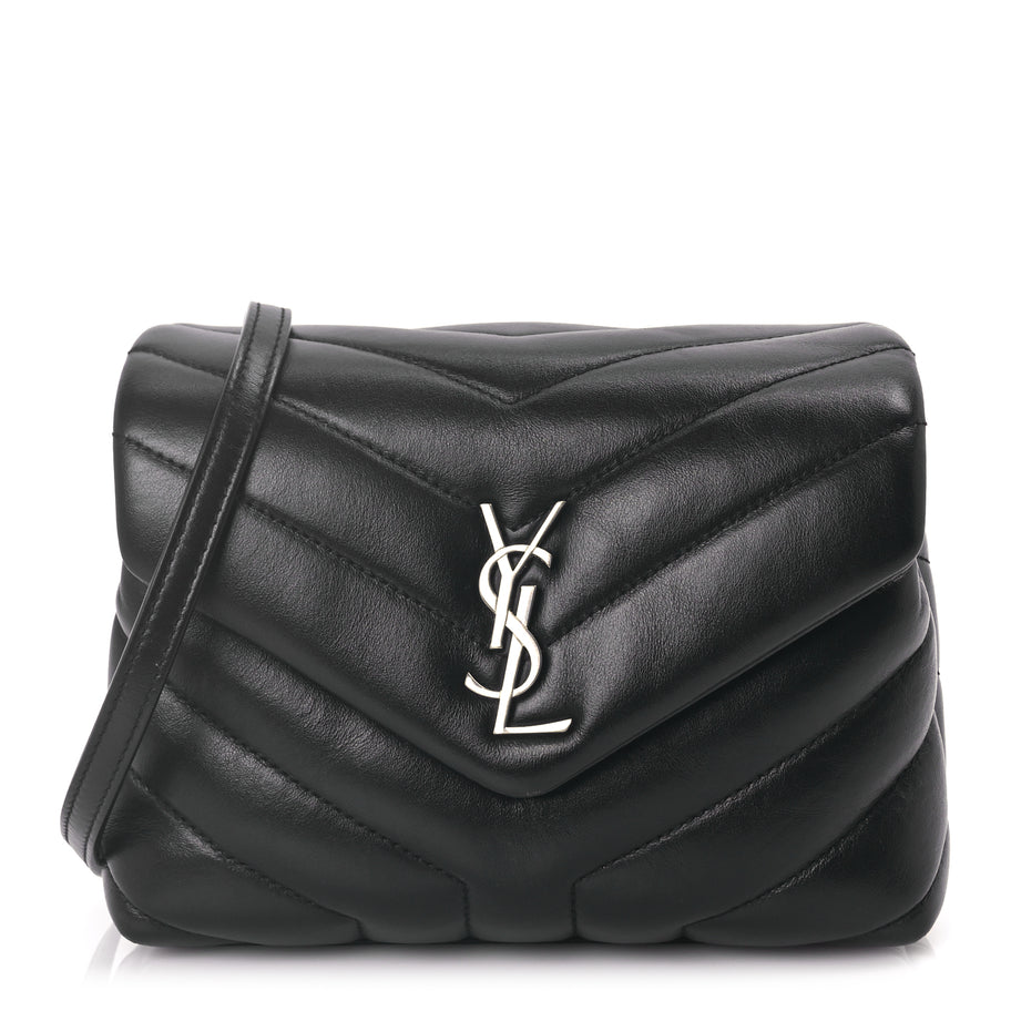 Saint Laurent Calfskin Y Quilted Monogram Toy Loulou Crossbody Bag Black Image 1