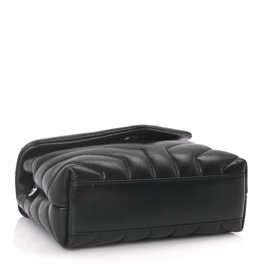 Saint Laurent Calfskin Y Quilted Monogram Toy Loulou Crossbody Bag Black Image 3