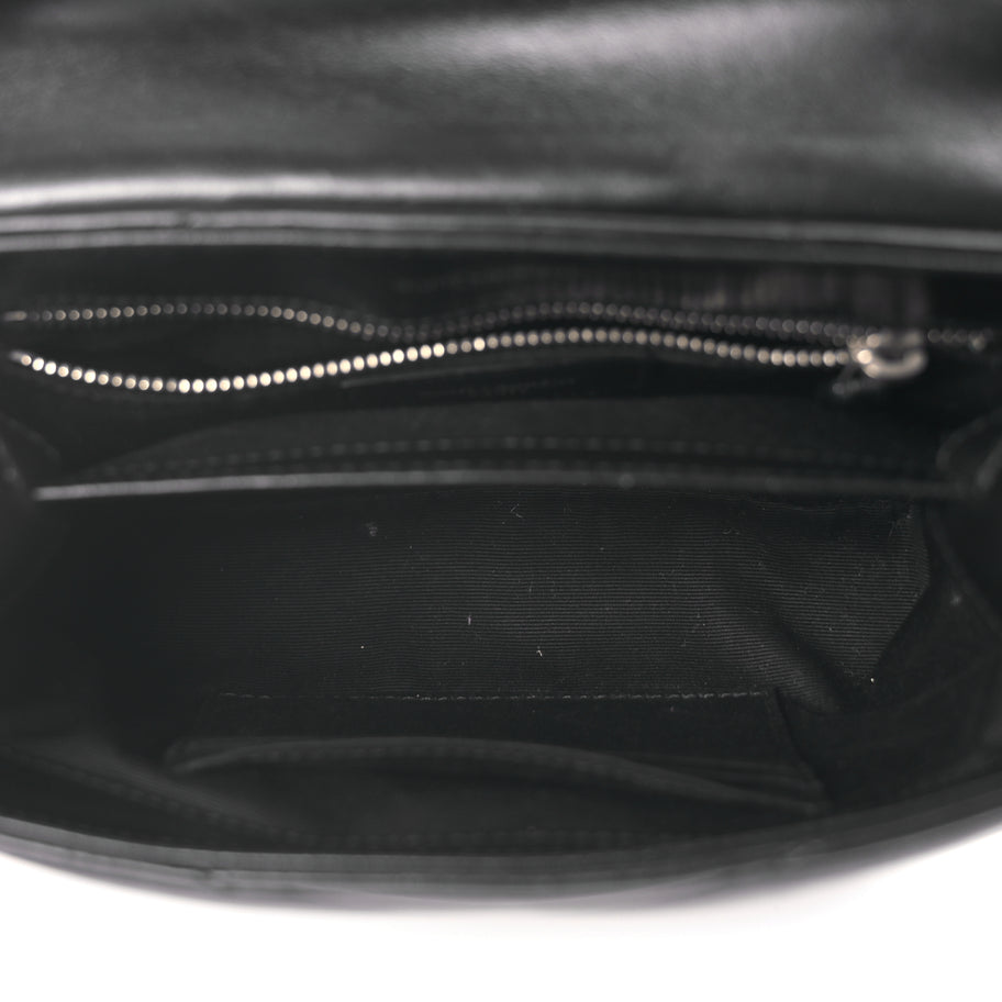 Saint Laurent Calfskin Y Quilted Monogram Toy Loulou Crossbody Bag Black Image 4