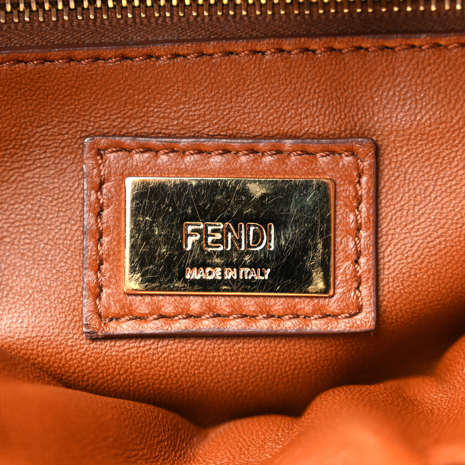 Fendi Nappa Mini Peekaboo Iconic Satchel Corteccia Image 8