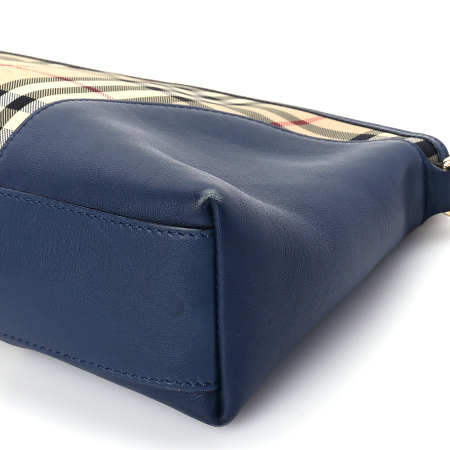 Burberry Horseferry Check Small Chichester Crossbody Clutch Bag Blue Image 8