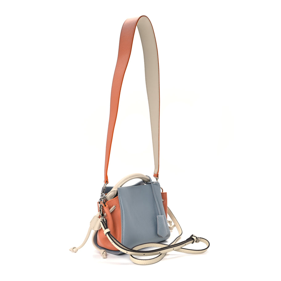 Mulberry Heavy Grain Mini Iris Tote Blue Orange Image 2