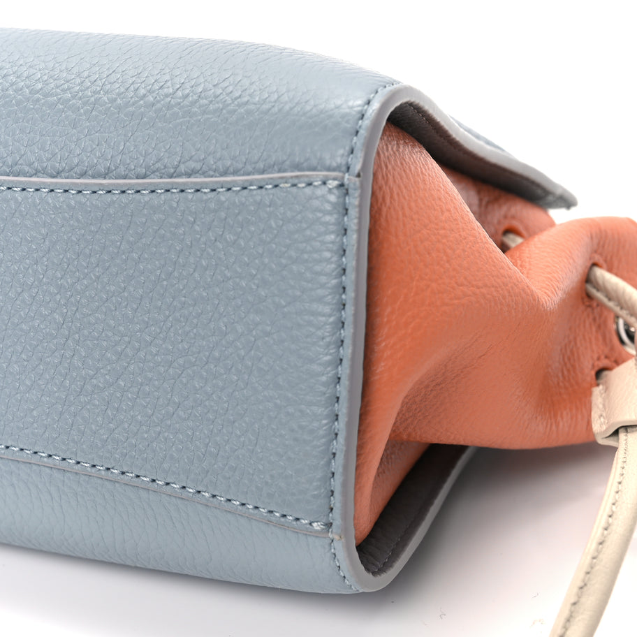 Mulberry Heavy Grain Mini Iris Tote Blue Orange Image 5