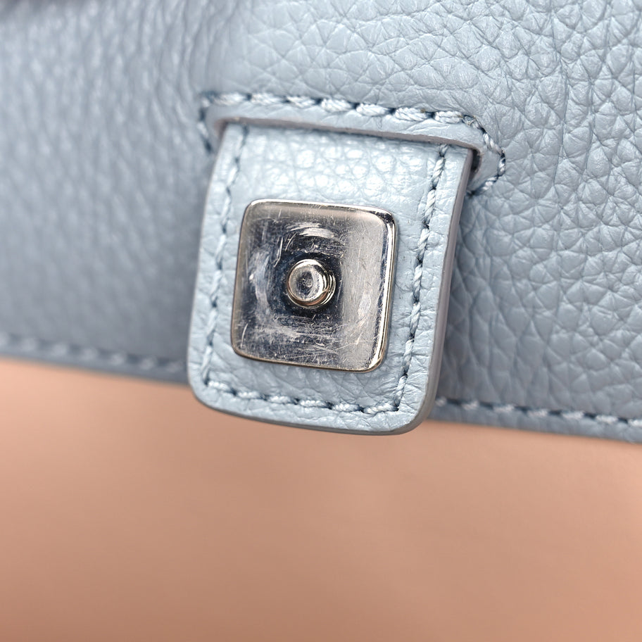 Mulberry Heavy Grain Mini Iris Tote Blue Orange Image 9