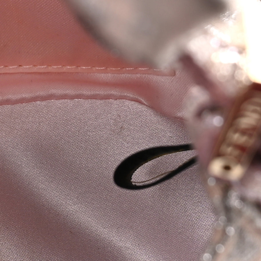 Fendi Metallic Jacquard Zucchino Suede Mini Mama Baguette  Cipria Argento Grigio Image 4