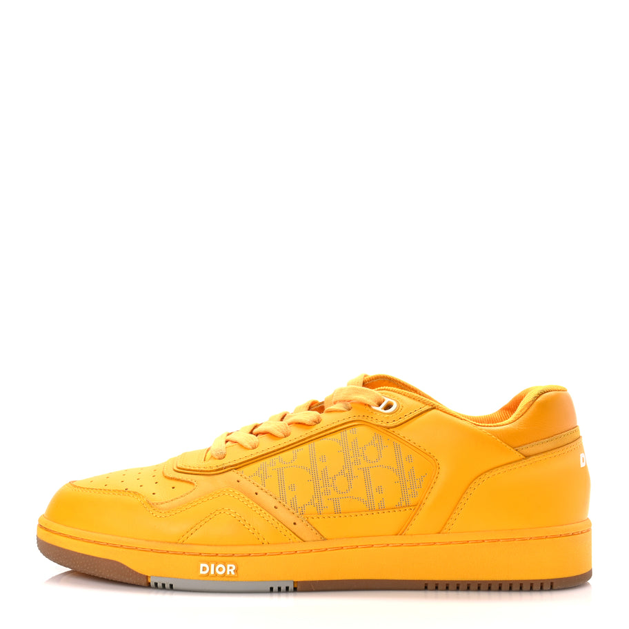 Christian Dior Smooth Calfskin Oblique Galaxy Mens B27 Low Top Sneakers 45 Yellow Image 1