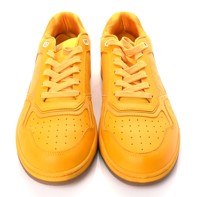  Christian Dior Smooth Calfskin Oblique Galaxy Mens B27 Low Top Sneakers 45 Yellow