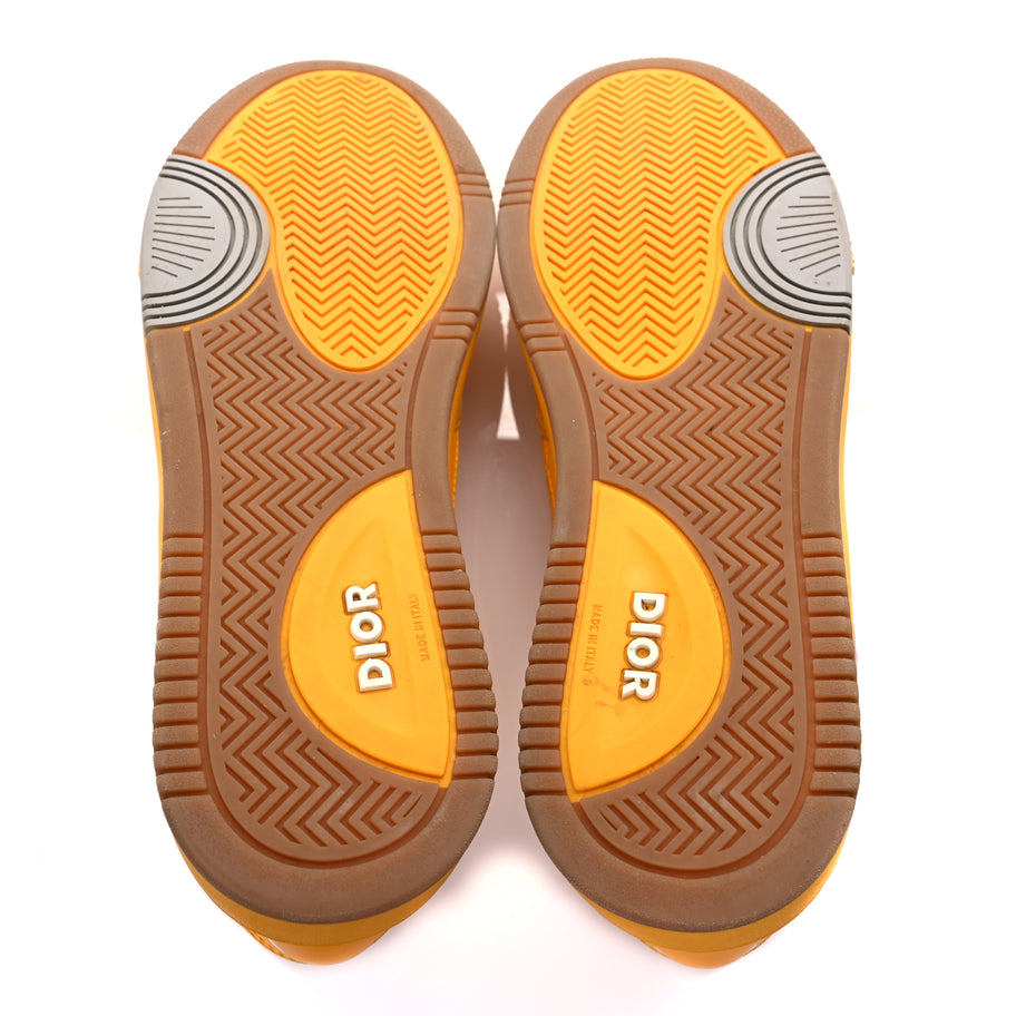 Christian Dior Smooth Calfskin Oblique Galaxy Mens B27 Low Top Sneakers 45 Yellow Image 7