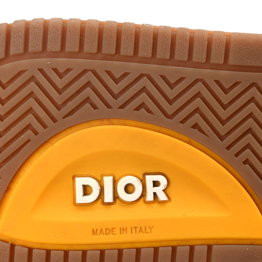 Christian Dior Smooth Calfskin Oblique Galaxy Mens B27 Low Top Sneakers 45 Yellow Image 9
