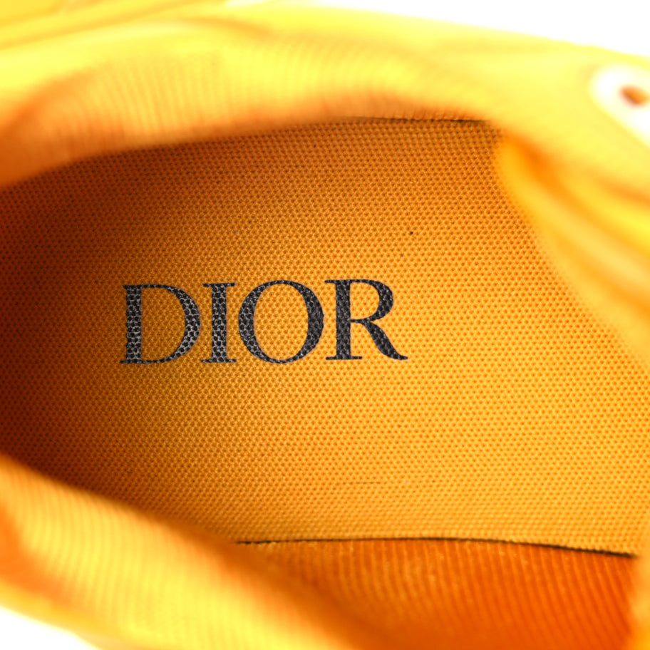 Christian Dior Smooth Calfskin Oblique Galaxy Mens B27 Low Top Sneakers 45 Yellow Image 10