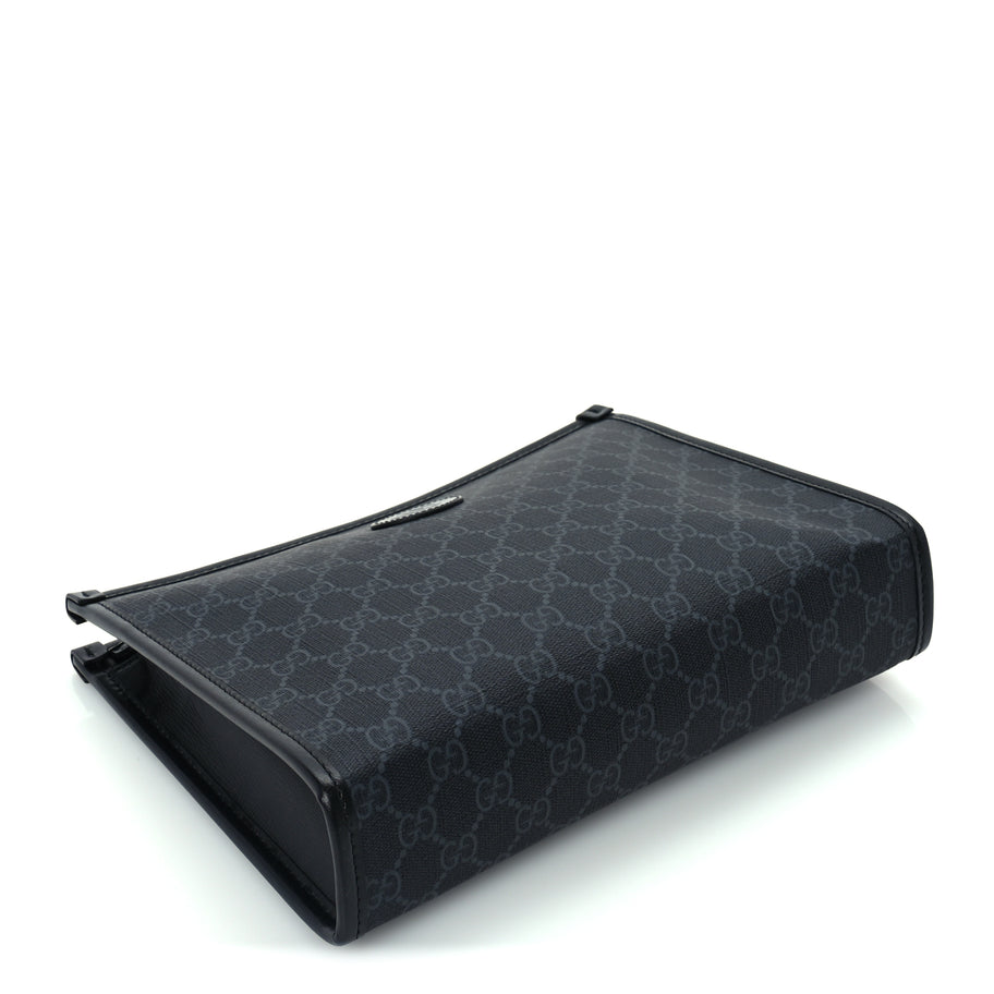 Gucci GG Supreme Monogram Azalea Calfskin Retro Interlocking G Beauty Case  Black Image 4