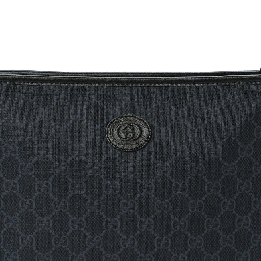 Gucci GG Supreme Monogram Azalea Calfskin Retro Interlocking G Beauty Case  Black Image 7
