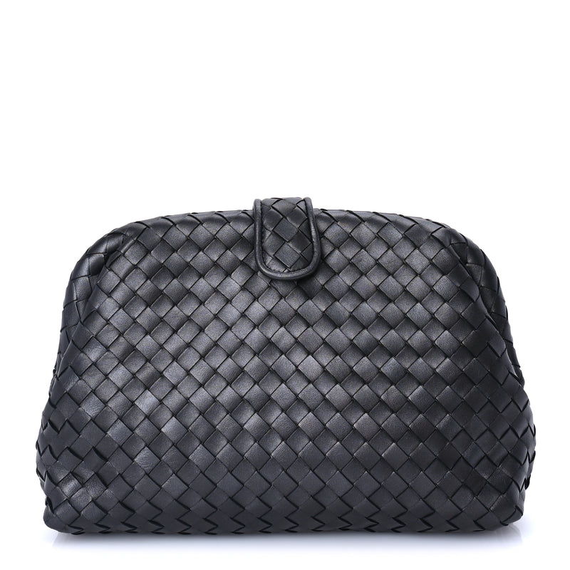  Bottega Veneta Nappa Intrecciato The Lauren 1980 Clutch Argento Ossidato