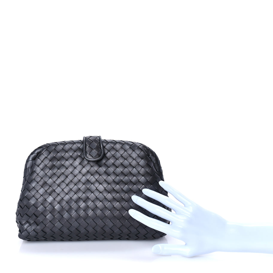 Bottega Veneta Nappa Intrecciato The Lauren 1980 Clutch Argento Ossidato Image 2
