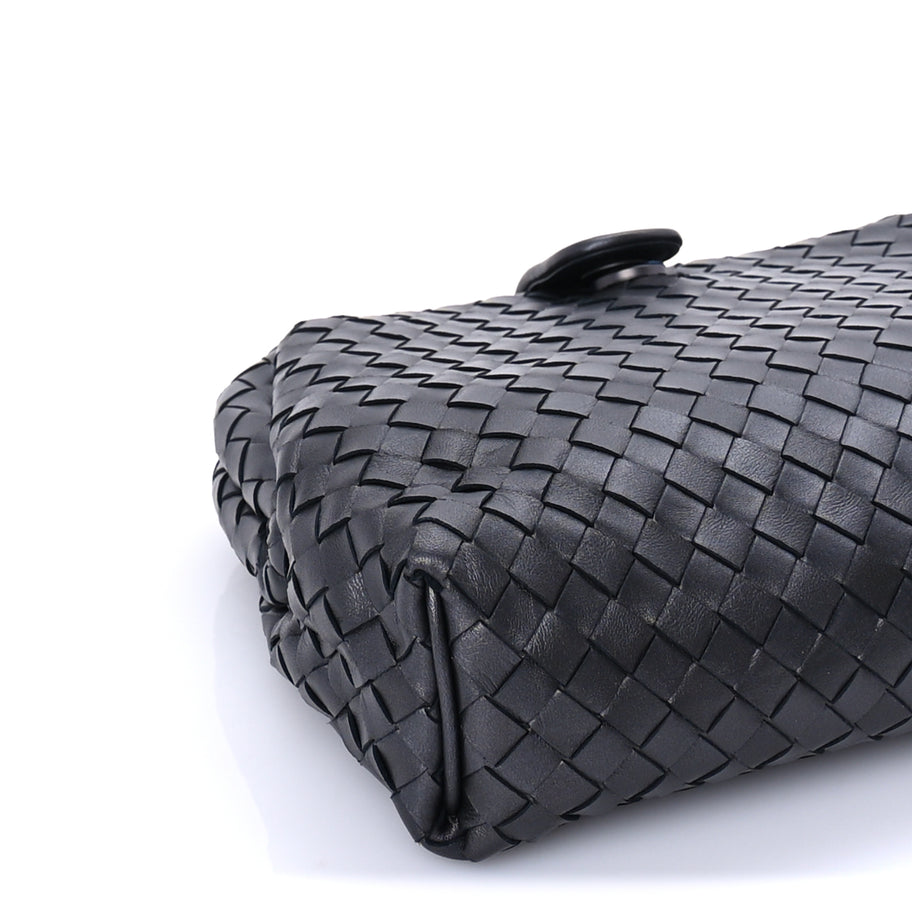 Bottega Veneta Nappa Intrecciato The Lauren 1980 Clutch Argento Ossidato Image 5