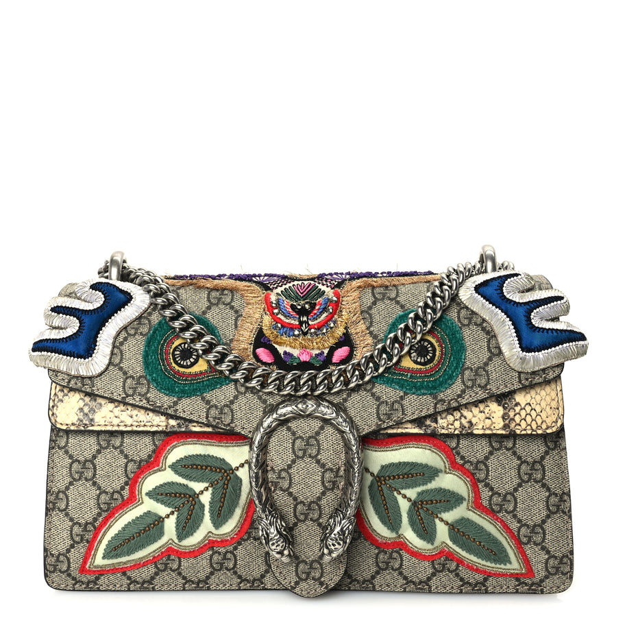 Gucci GG Supreme Monogram Snakeskin Embroidered Small Dionysus Shoulder Bag Image 1