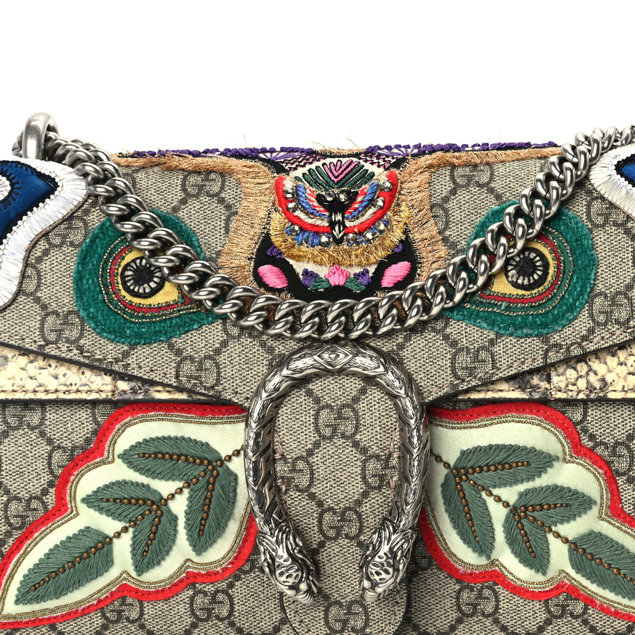 Gucci GG Supreme Monogram Snakeskin Embroidered Small Dionysus Shoulder Bag Image 7