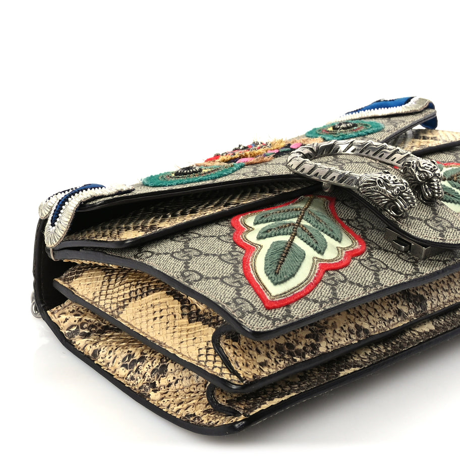Gucci GG Supreme Monogram Snakeskin Embroidered Small Dionysus Shoulder Bag Image 8