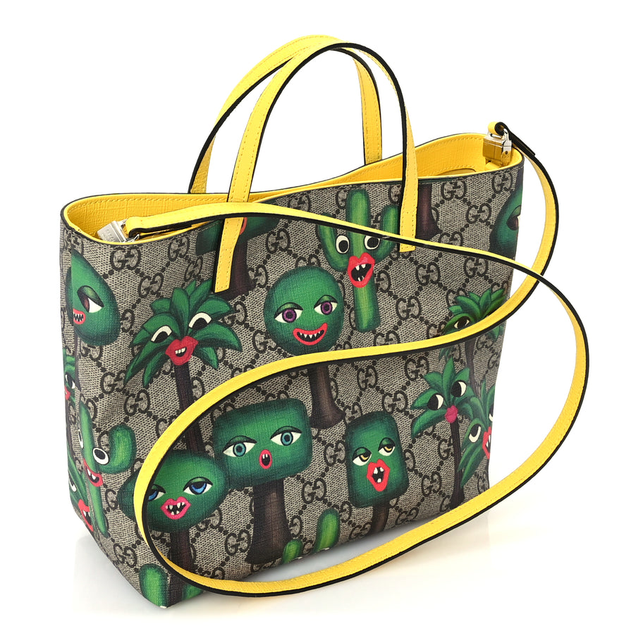 Gucci GG Supreme Monogram Smiling Plants Childrens Tote  Multicolor Image 2