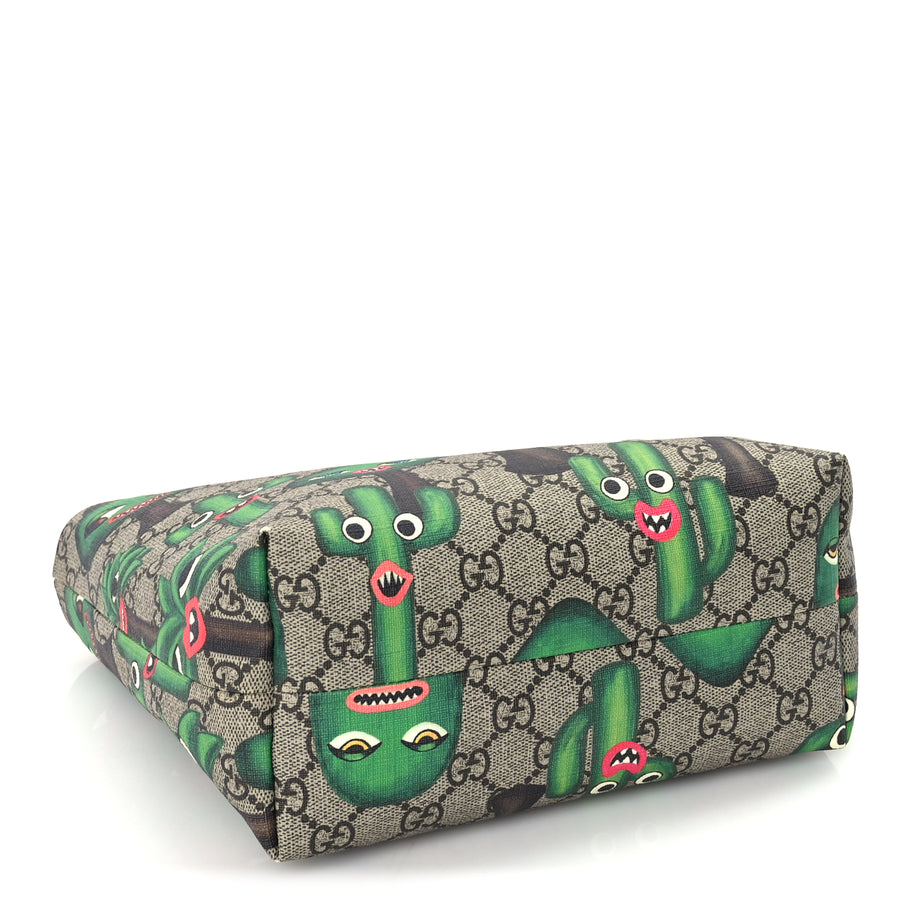 Gucci GG Supreme Monogram Smiling Plants Childrens Tote  Multicolor Image 3