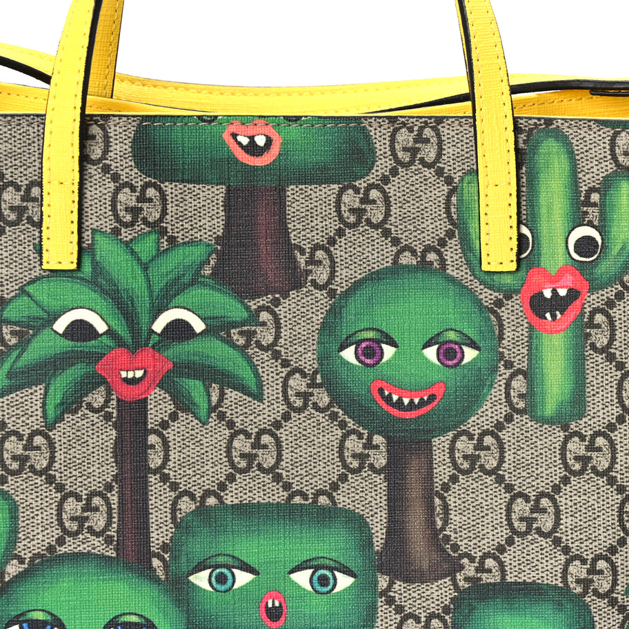Gucci GG Supreme Monogram Smiling Plants Childrens Tote  Multicolor Image 7