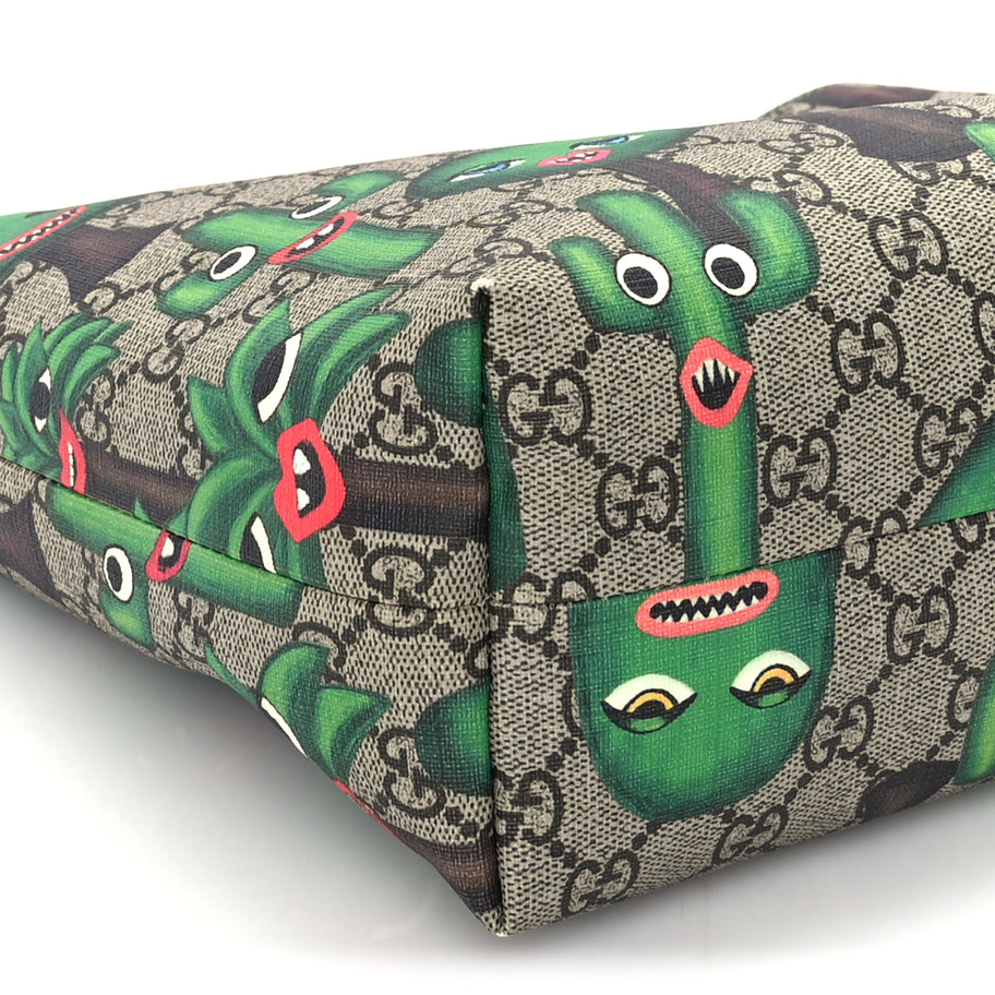 Gucci GG Supreme Monogram Smiling Plants Childrens Tote  Multicolor Image 8