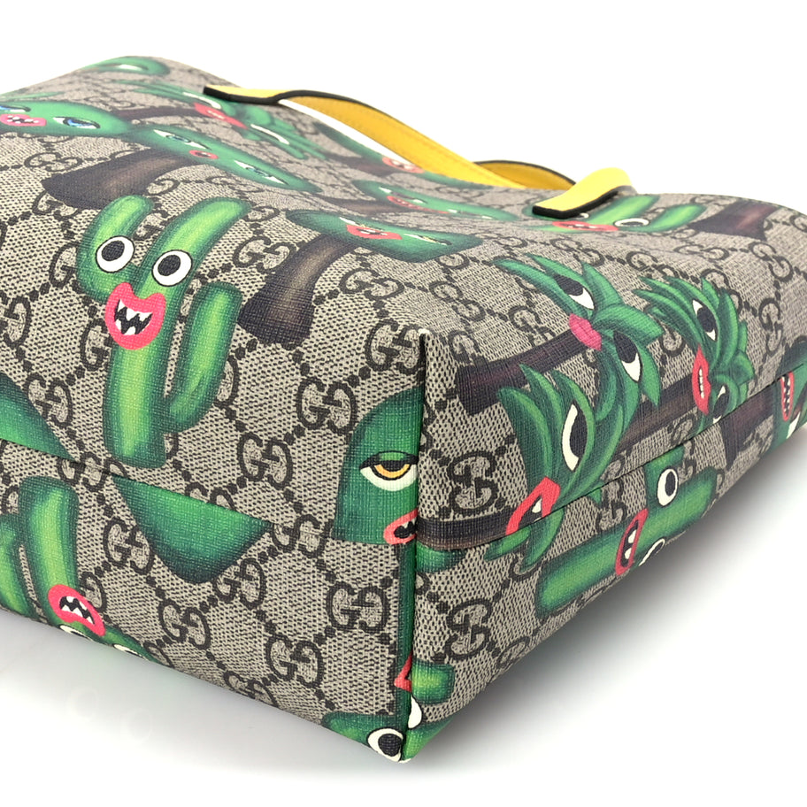 Gucci GG Supreme Monogram Smiling Plants Childrens Tote  Multicolor Image 9