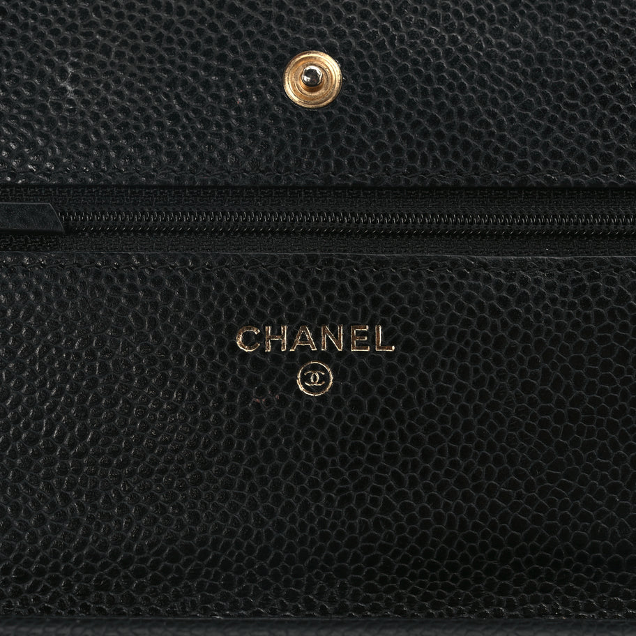 Chanel Caviar Quilted Wallet On Chain WOC Black Image 5