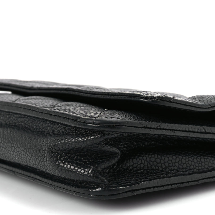 Chanel Caviar Quilted Wallet On Chain WOC Black Image 9