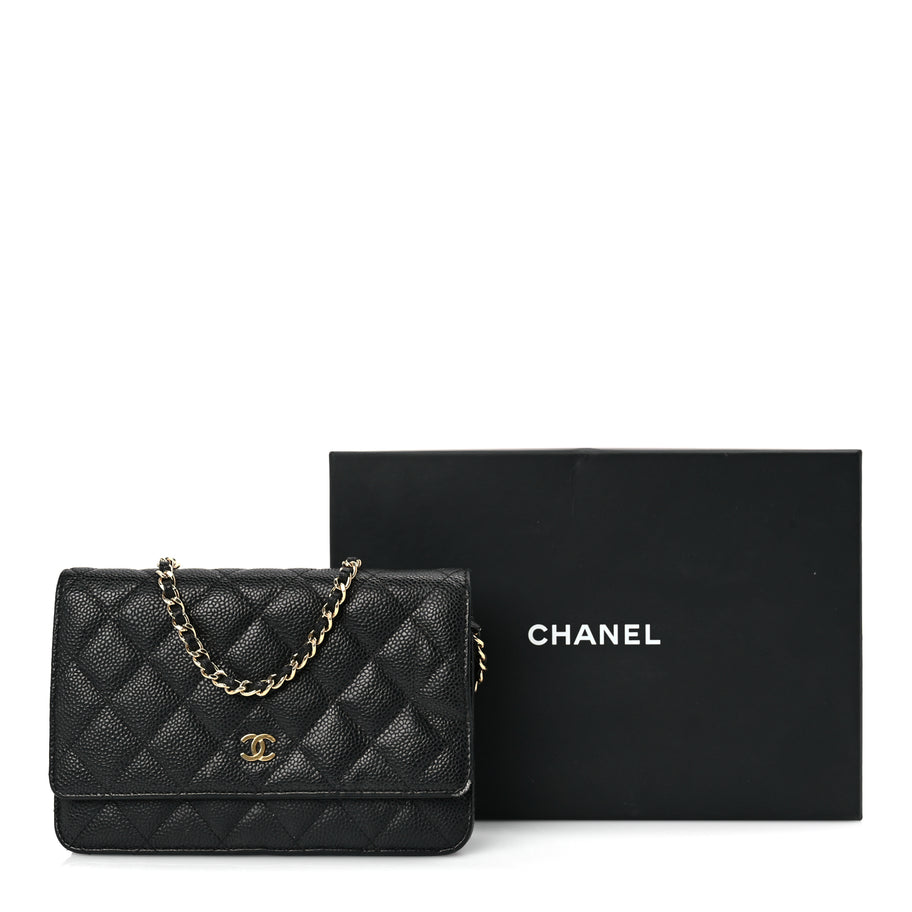 Chanel Caviar Quilted Wallet On Chain WOC Black Image 10