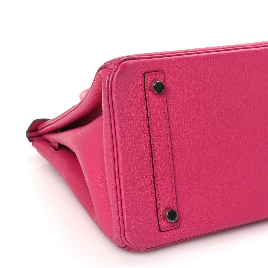 Hermes Chevre Mysore Birkin 30 Rose Shocking Image 8