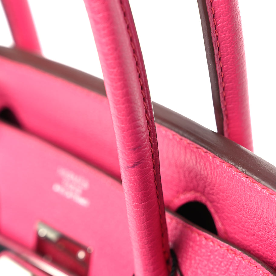 Hermes Chevre Mysore Birkin 30 Rose Shocking Image 10