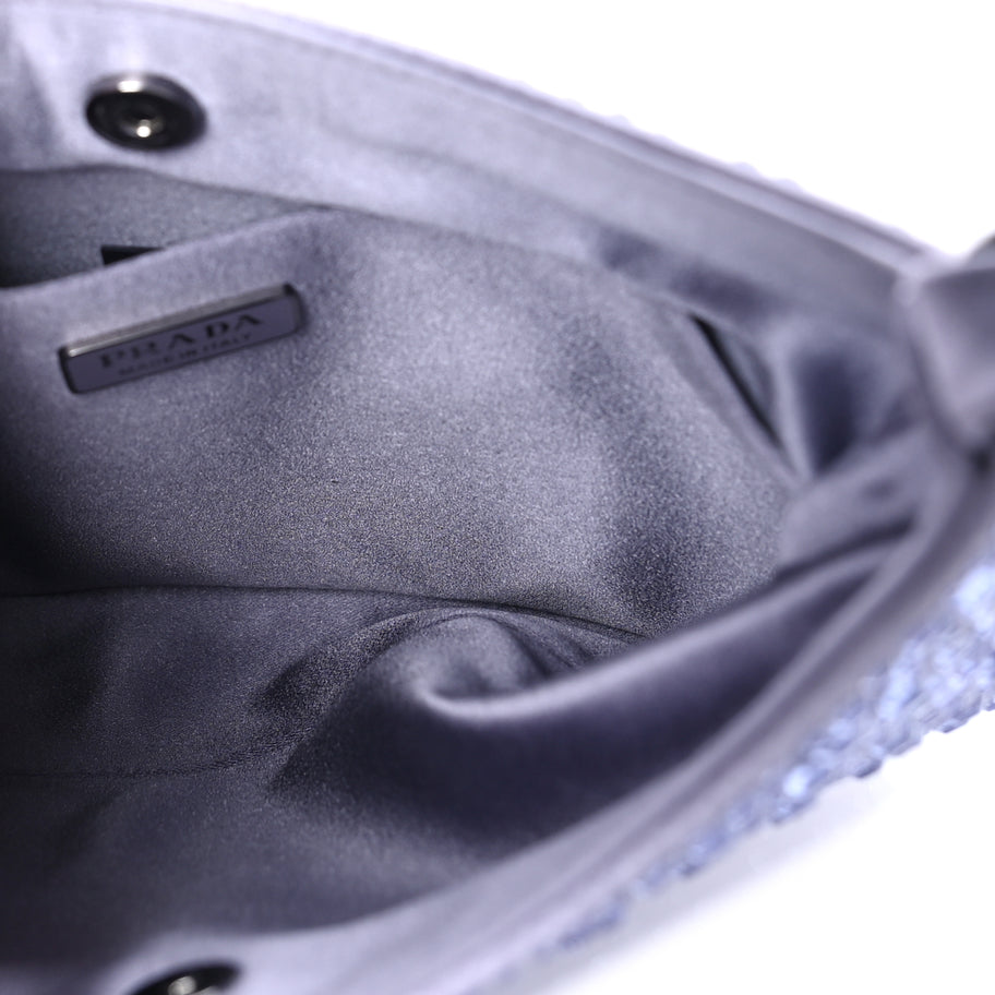Prada Satin Crystal Cleo Adjustable Strap Shoulder Bag  Glicine Image 4