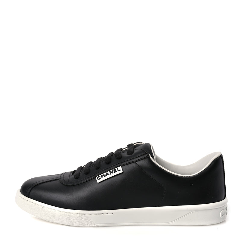  Chanel Calfskin CC Womens Sneakers 39 Black