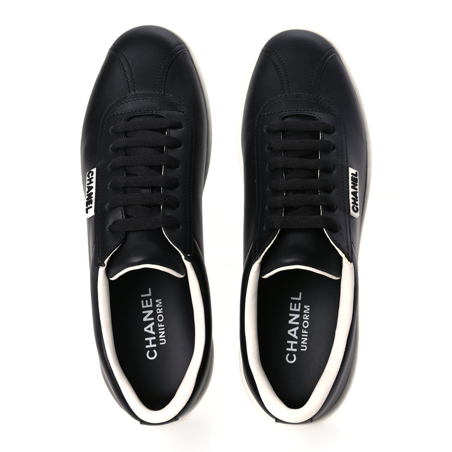 Chanel Calfskin CC Womens Sneakers 39 Black Image 2