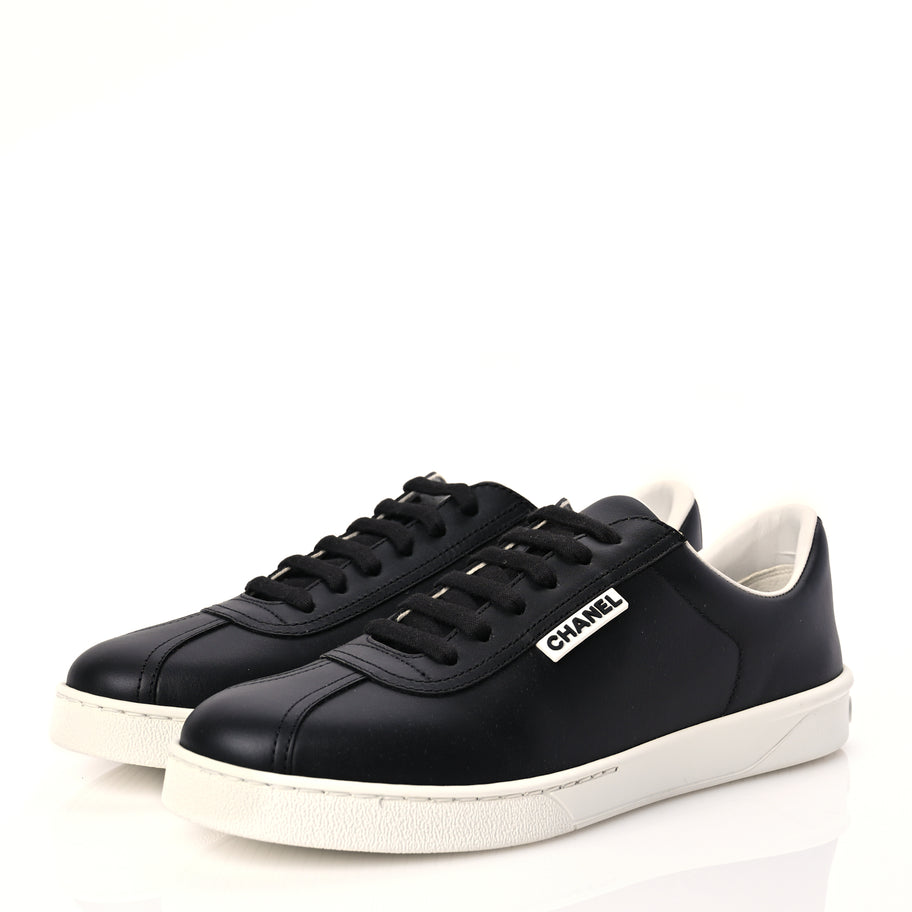 Chanel Calfskin CC Womens Sneakers 39 Black Image 3