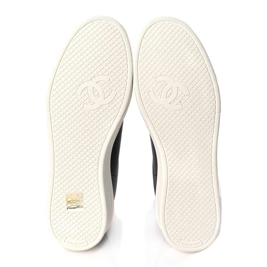 Chanel Calfskin CC Womens Sneakers 39 Black Image 6