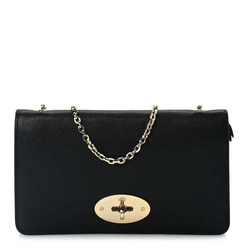  Mulberry Grainy Print Bayswater Clutch Wallet  Black