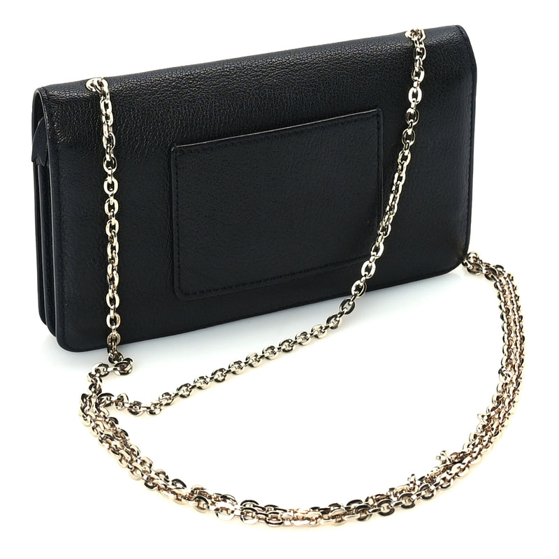  Mulberry Grainy Print Bayswater Clutch Wallet  Black